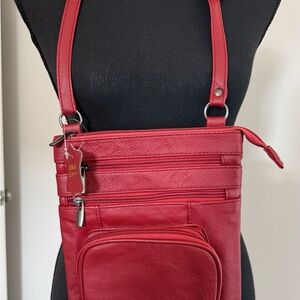 Red Leather Crossbody Bag